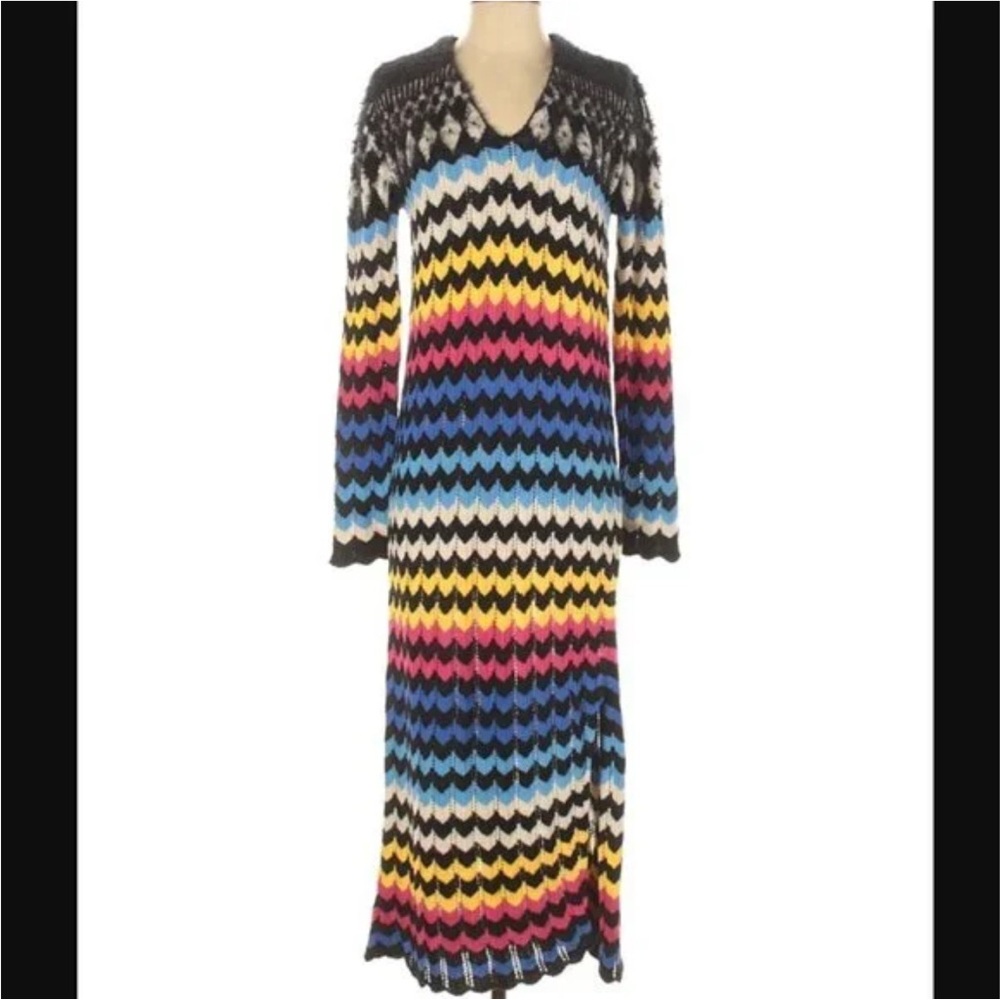 FARM Rio Colorful Chevron Long Sleeve Dress - Picture 2 of 2